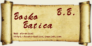 Boško Batica vizit kartica
